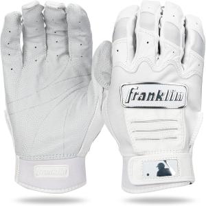 Franklin Sports MLB CFX Pro Baseball Batting Gloves – Chrome White – Adult Small (Pack of 6)
